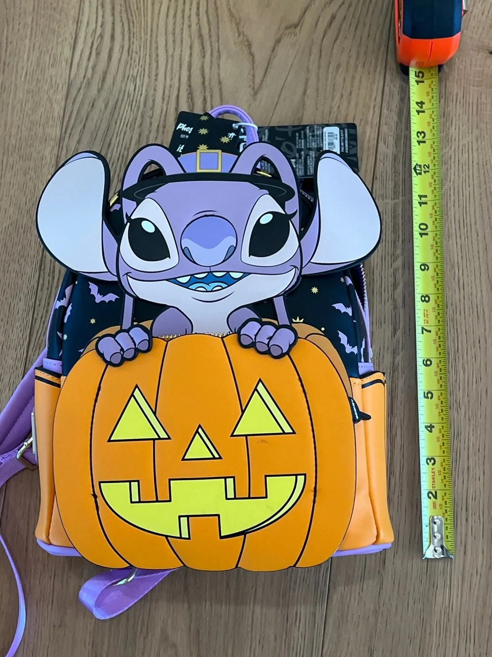 Disney x Loungefly Halloween Angle Pumpkin Mini Backpack. Glow in the dark.